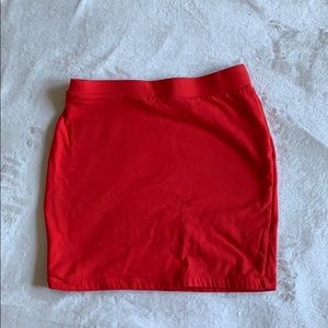 Red mini skirt